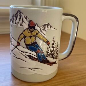 Otagiri Japanese stoneware embossed ski mug